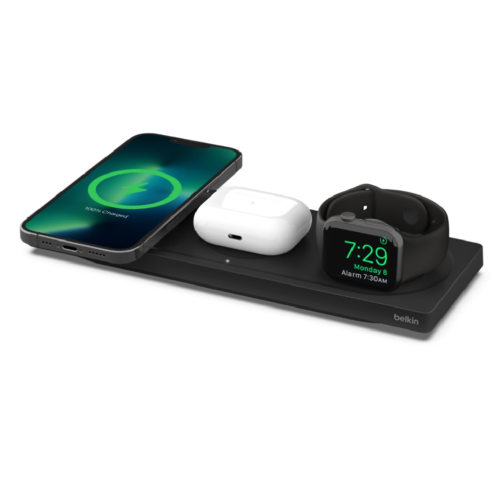 

Belkin 3-in-1 wireless charging pad with magsafe - black