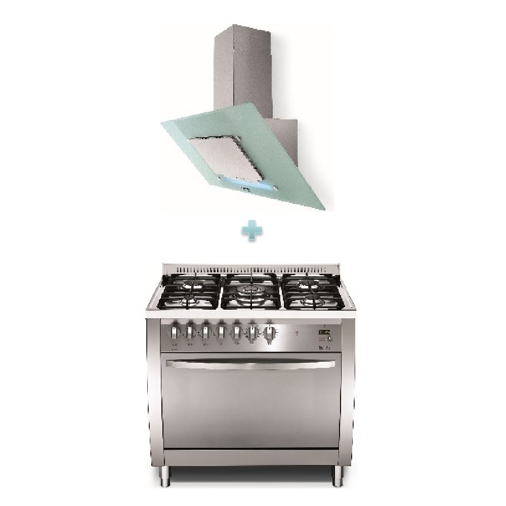 

Lofra 90x60 cm 5-burner gas cooker + lofra azalea cooker hood