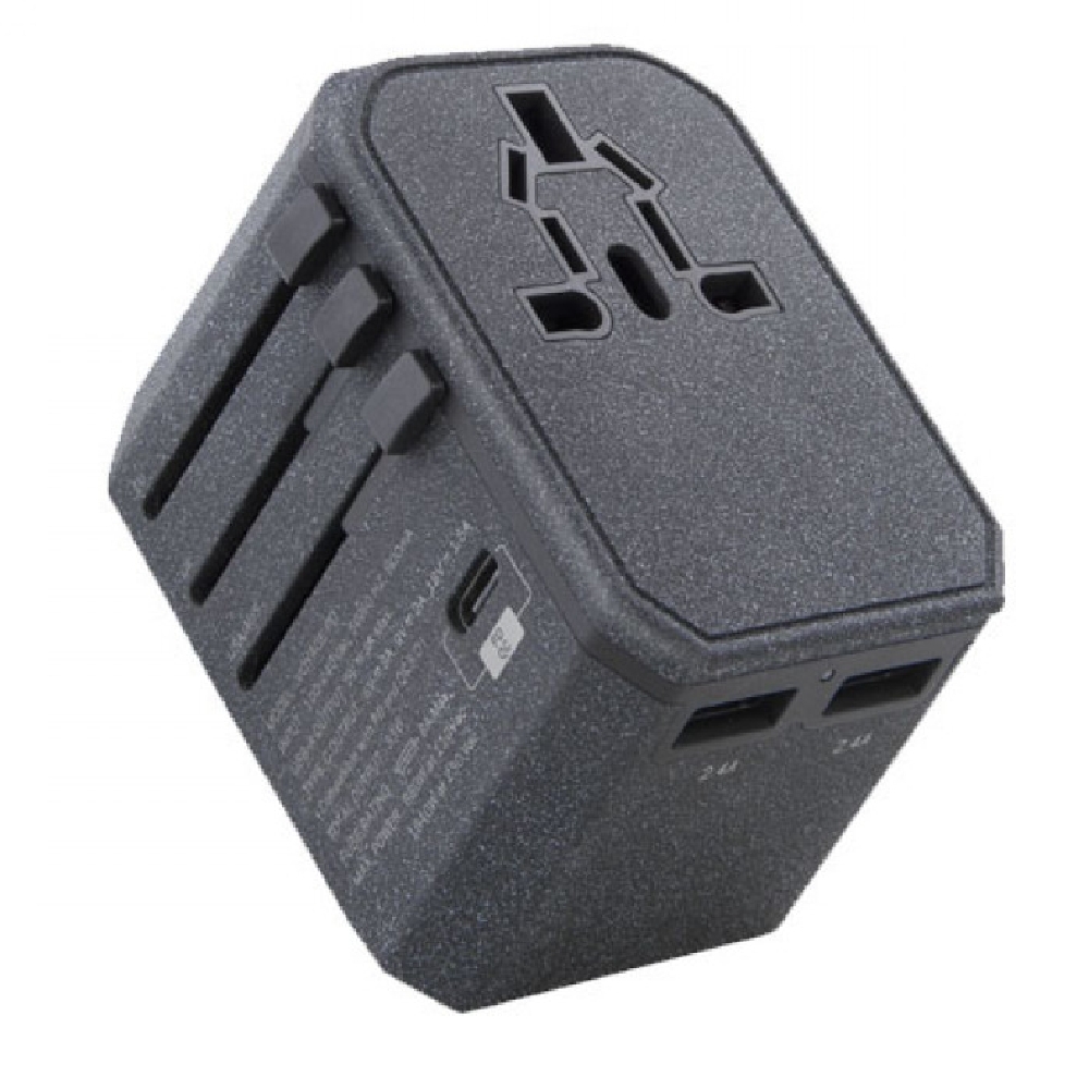 

Uniq world power adaptor - charcoal