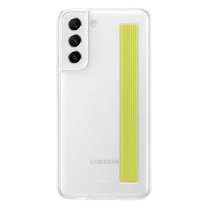 Buy Samsung galaxy s21 fe clear slim strap cover - white in Saudi Arabia