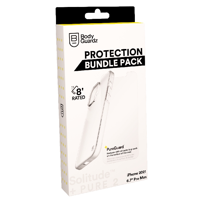 

Bodyguardz bundle for iphone 13 pro max cover + screen protector - clear