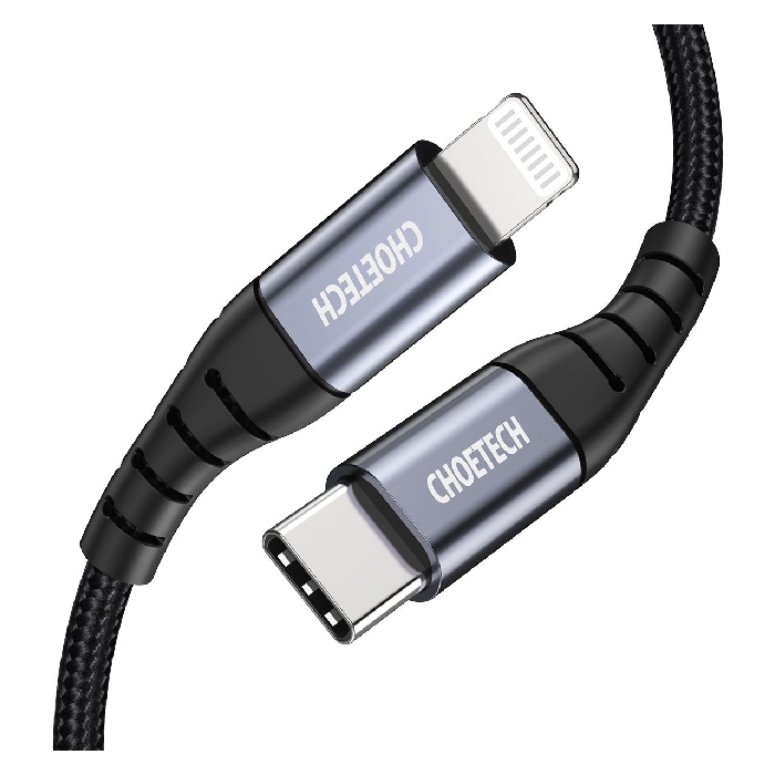 Buy Choetech usb-c to lightning 1. 2m cable - black in Saudi Arabia