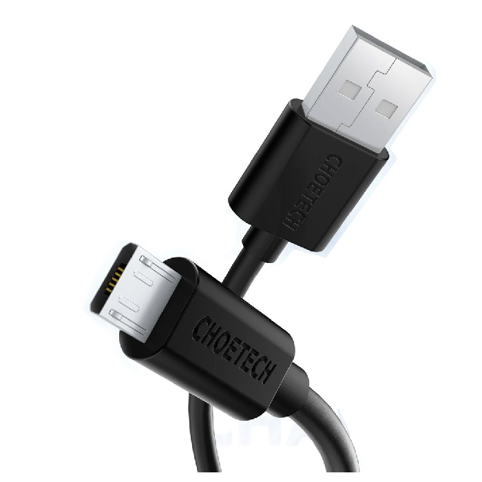 Buy Choetech usb-a to micro usb 1m cable - black in Saudi Arabia