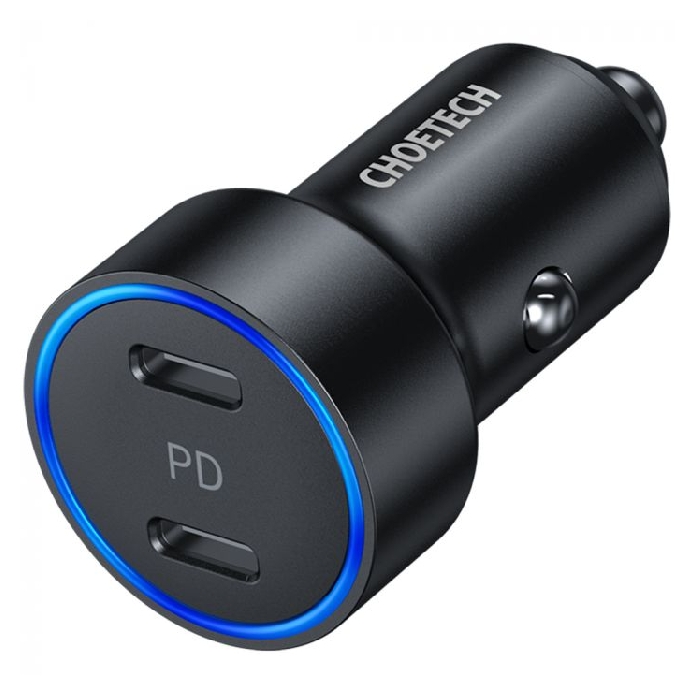 Buy Choetech dual usb-c car charger 36w - black in Saudi Arabia