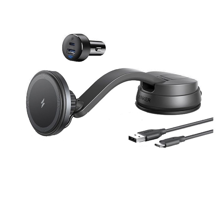 

Anker magnetic wireless car charging mount - black