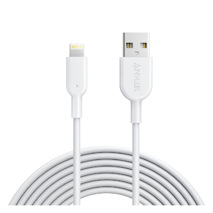 Buy Anker powerline ii usb-a to lightning 10 ft cable - white in Saudi Arabia