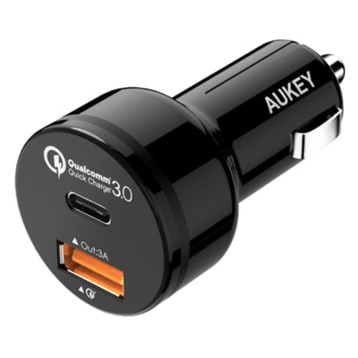 

Aukey 2 ports 33w car charger - black