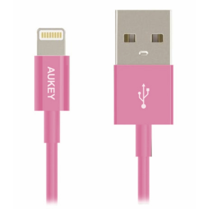 Buy Aukey mfi lightning 8 pin sync cable - pink in Saudi Arabia