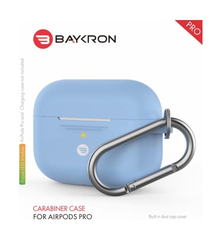 Baykron airpods pro silicone case with carabiner - sky blue