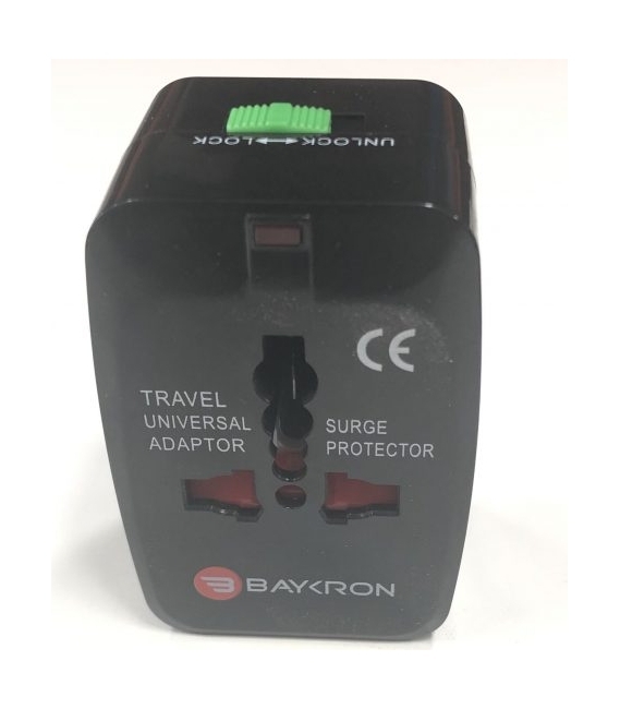 Baykron itc001 universal travel adapter - black