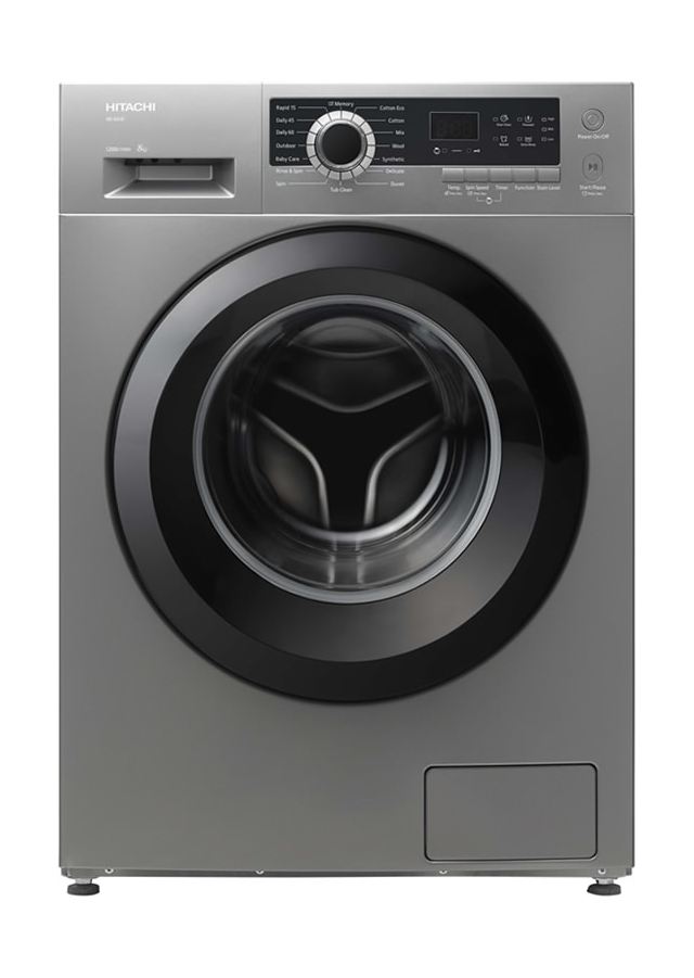 

Hitachi 8kg front load washing machine (bd-80ce) - silver