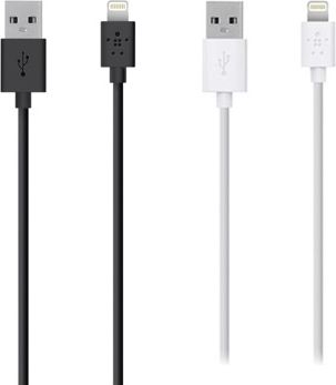 

Belkin lightning sync/charge 2m cable black + belkin lightning sync/charge 2m cable white