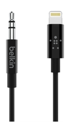 Buy Belkin lightning &  3. 5 mm audio cable connector (av10172bt06) - black in Saudi Arabia