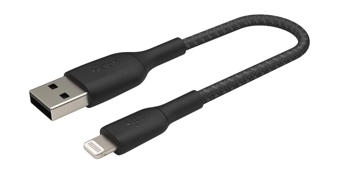 Buy Belkin boost charge braided lightning to usb-a cable 0. 15m - black in Saudi Arabia