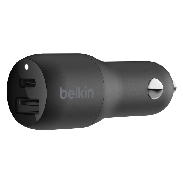 

Belkin usb-c + usb-a car charger 32w - black