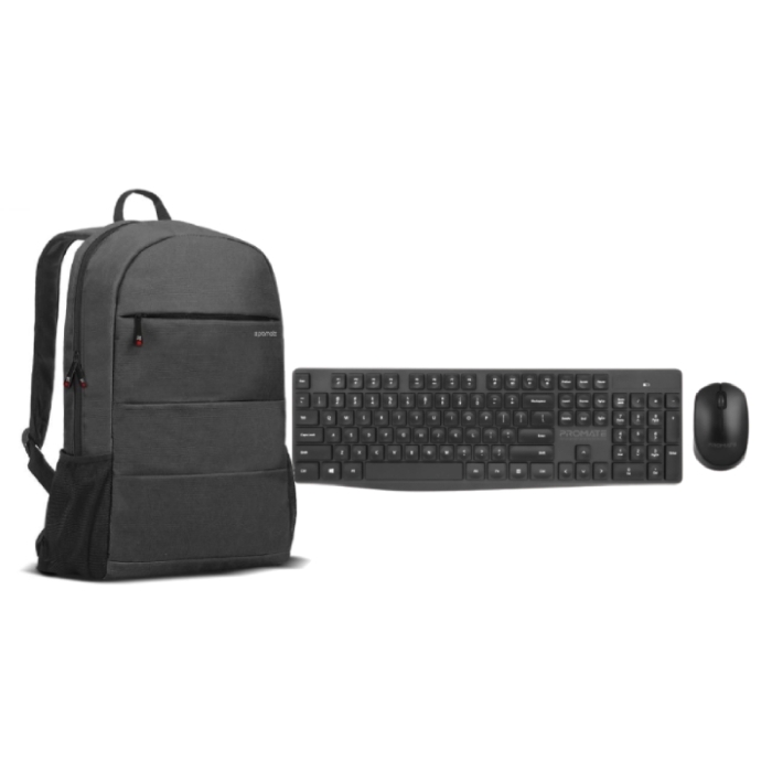 

Promate alpha anti-theft 15. 6 inches laptop backpack - black + promate wireless mouse ...