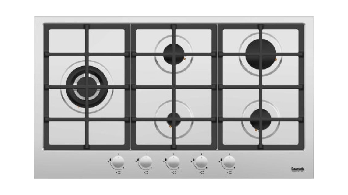 

Baumatic 90x90cm 5 burner stainless steel gas hob (bmeh9gss)