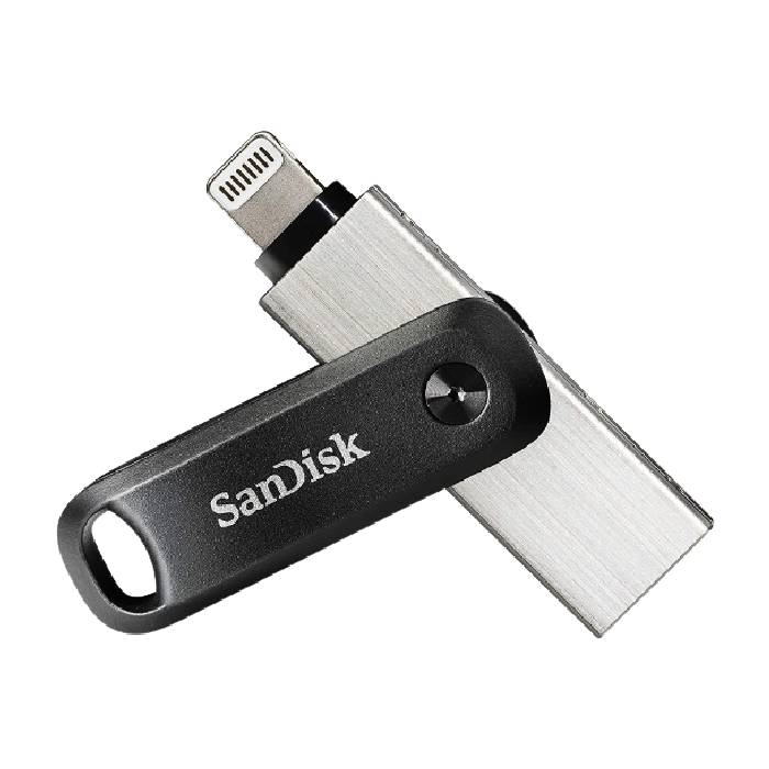 

Sandisk 128gb ixpand flash drive go for iphone and ipad - silver/black