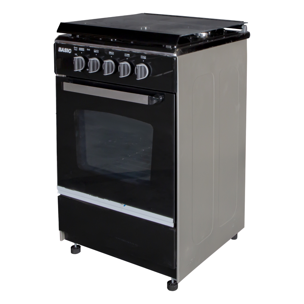 Buy Basic cooker gas 4 burners 55x55 (c5555) stainless steel in Saudi Arabia