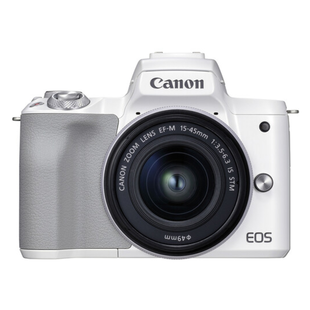 Buy Canon eos m50 mark ii mirrorless camera with 15-45mm lens - white in Kuwait