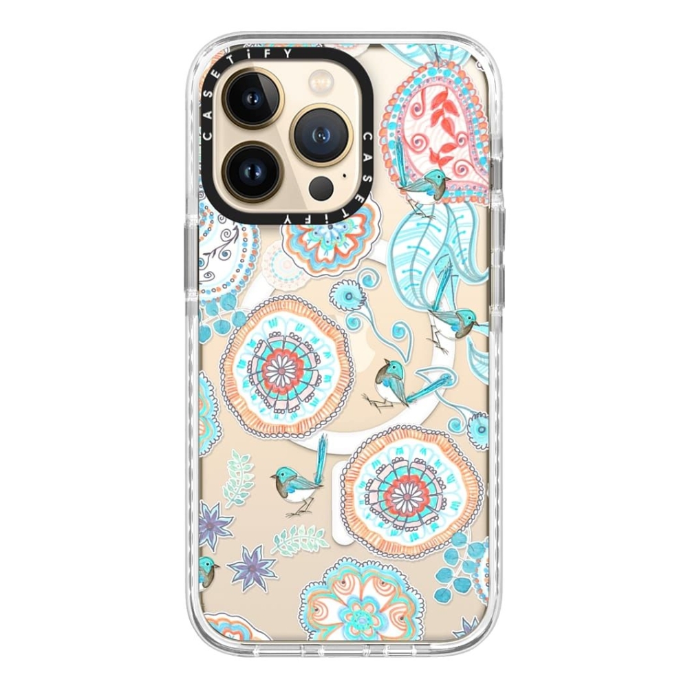 

Casetify magsafe case for iphone 13 pro - flower & bird clear