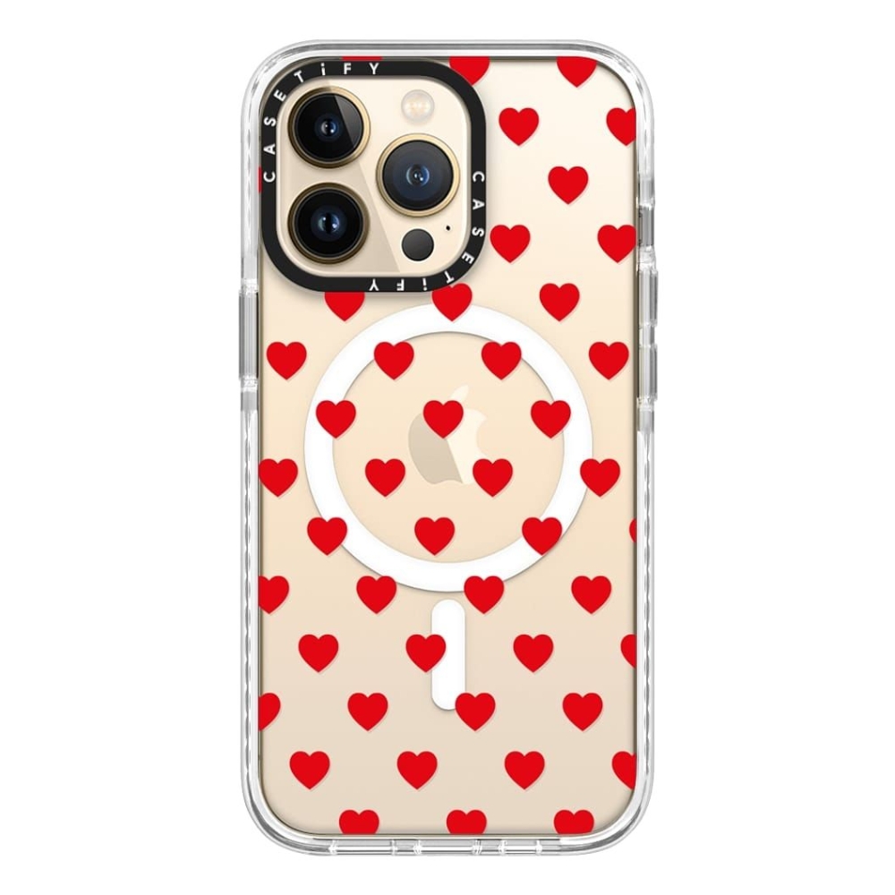 

Casetify magsafe case for iphone 13 pro - red hearts