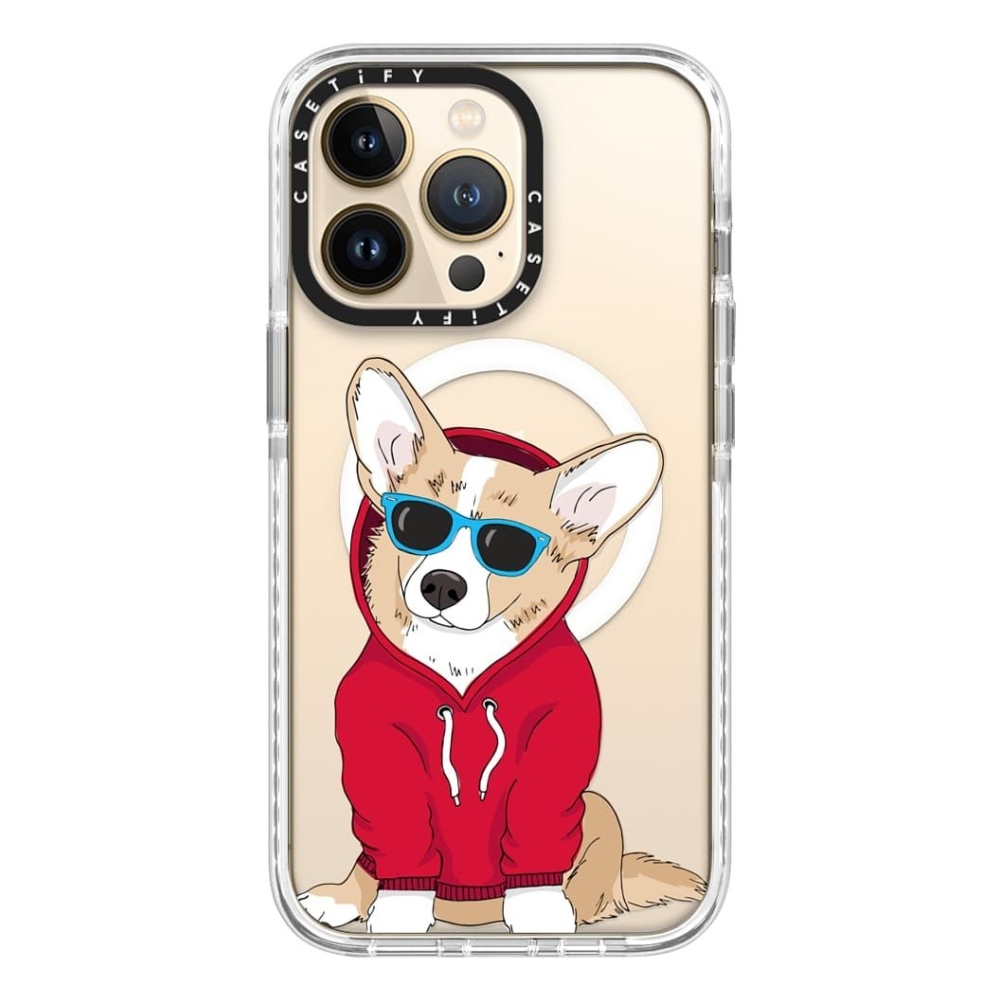 Casetify magsafe case for iphone 13 pro - hipster corgi