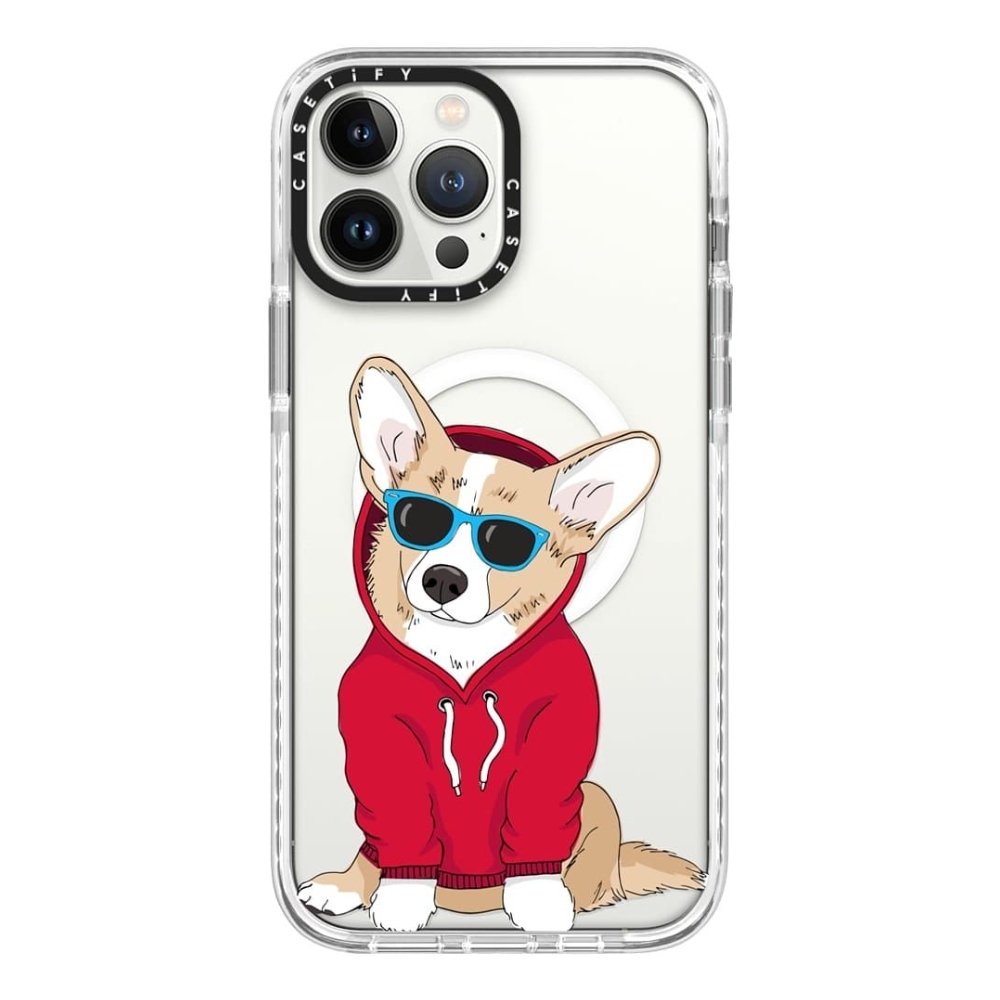 

Casetify magsafe case for iphone 13 pro max - hipster corgi
