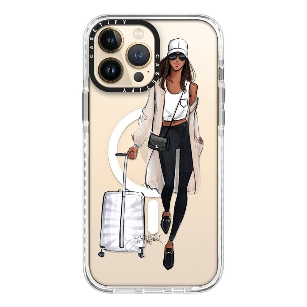 

Casetify magsafe case for iphone 13 pro max - jet travel girl