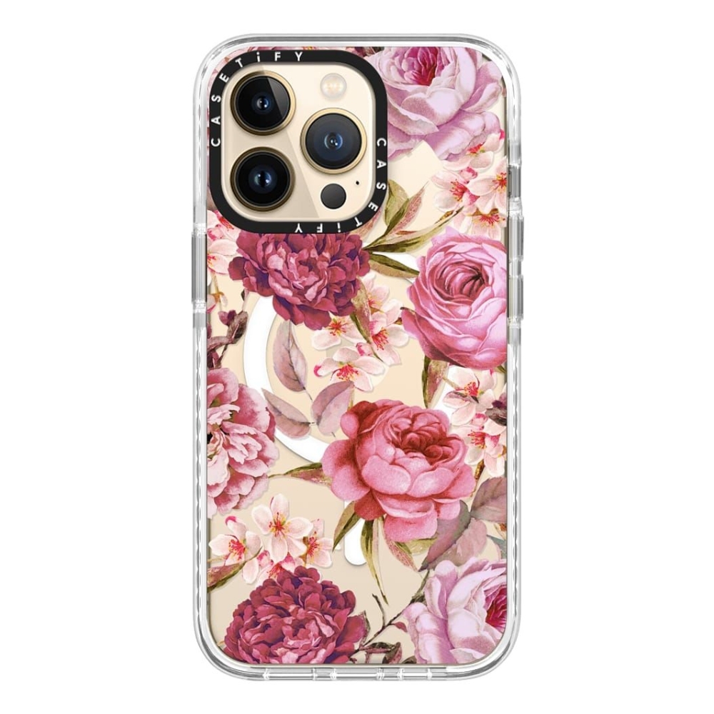 

Casetify magsafe case for iphone 13 pro - pink rose floral