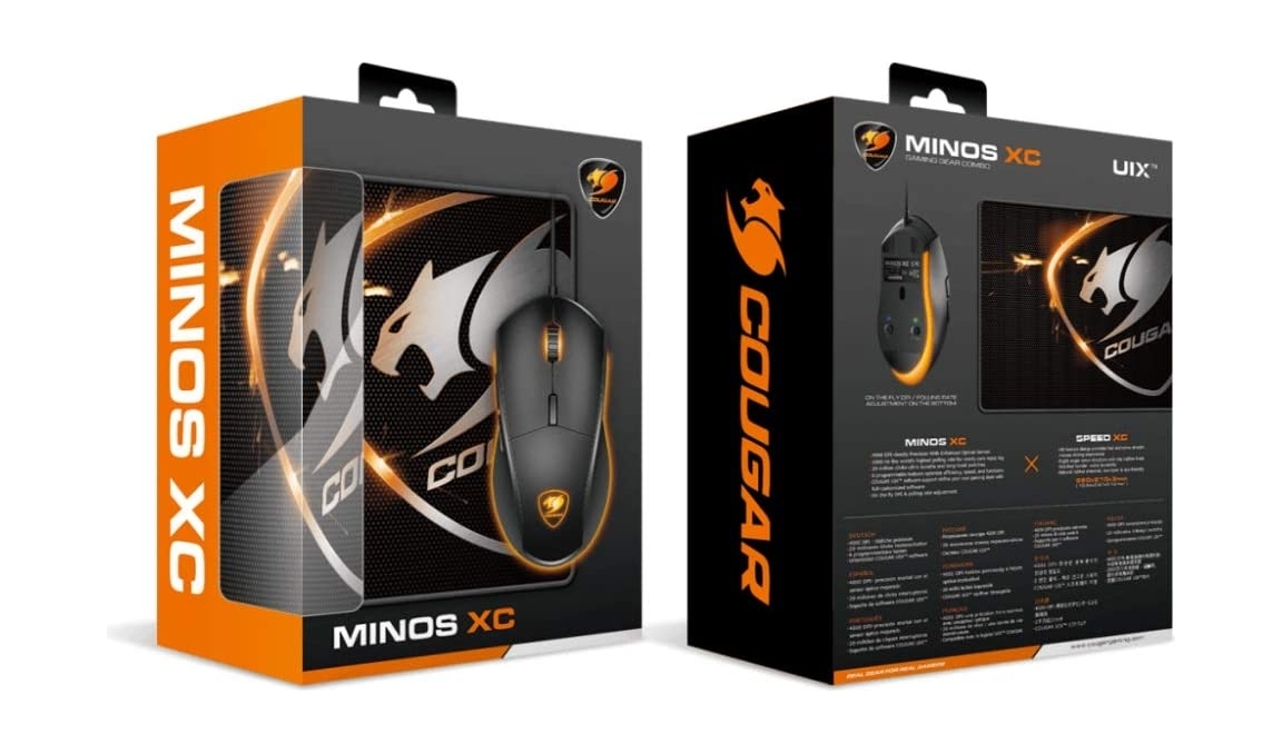

Cougar mice optical minos xc 4000 dpi with mouse pad small - black