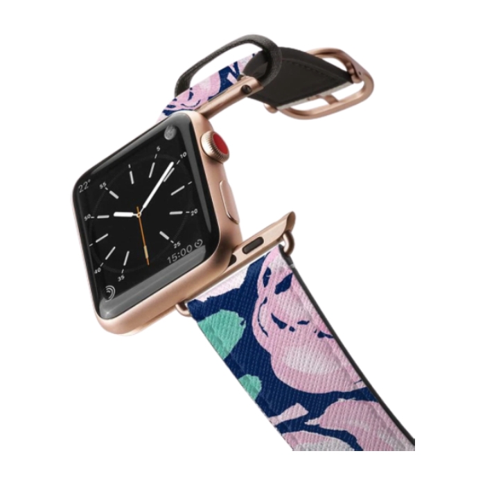 

Casetify 42mm apple watch aluminum gold leather band