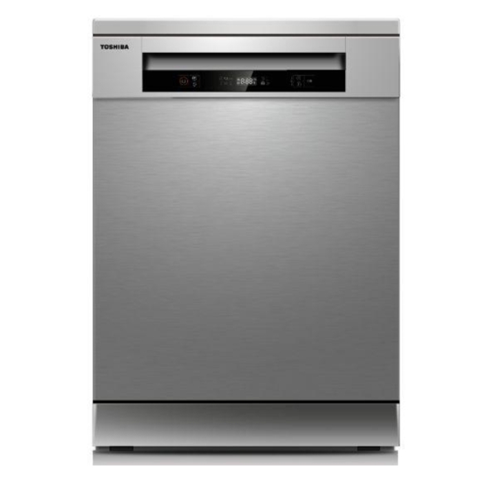 Buy Toshiba 6 programs 14 place setting dishwasher (dw-14f1me(s) - silver in Saudi Arabia