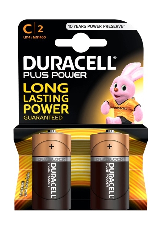 

Duracell plus power type c alkaline batteries - pack of 2