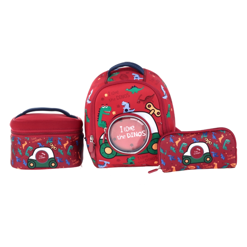 

Eq kids 3in1 dino small backpack - red