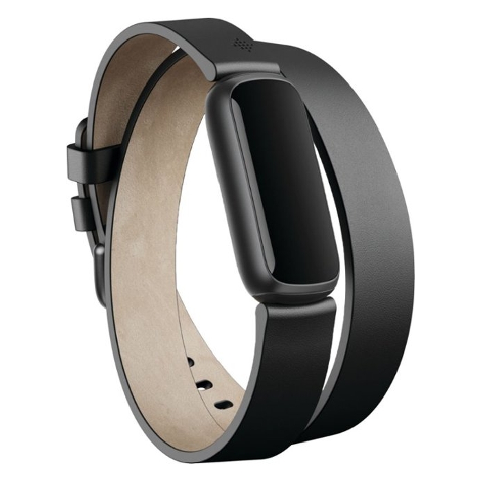 

Fitbit luxe leather double wrap - black