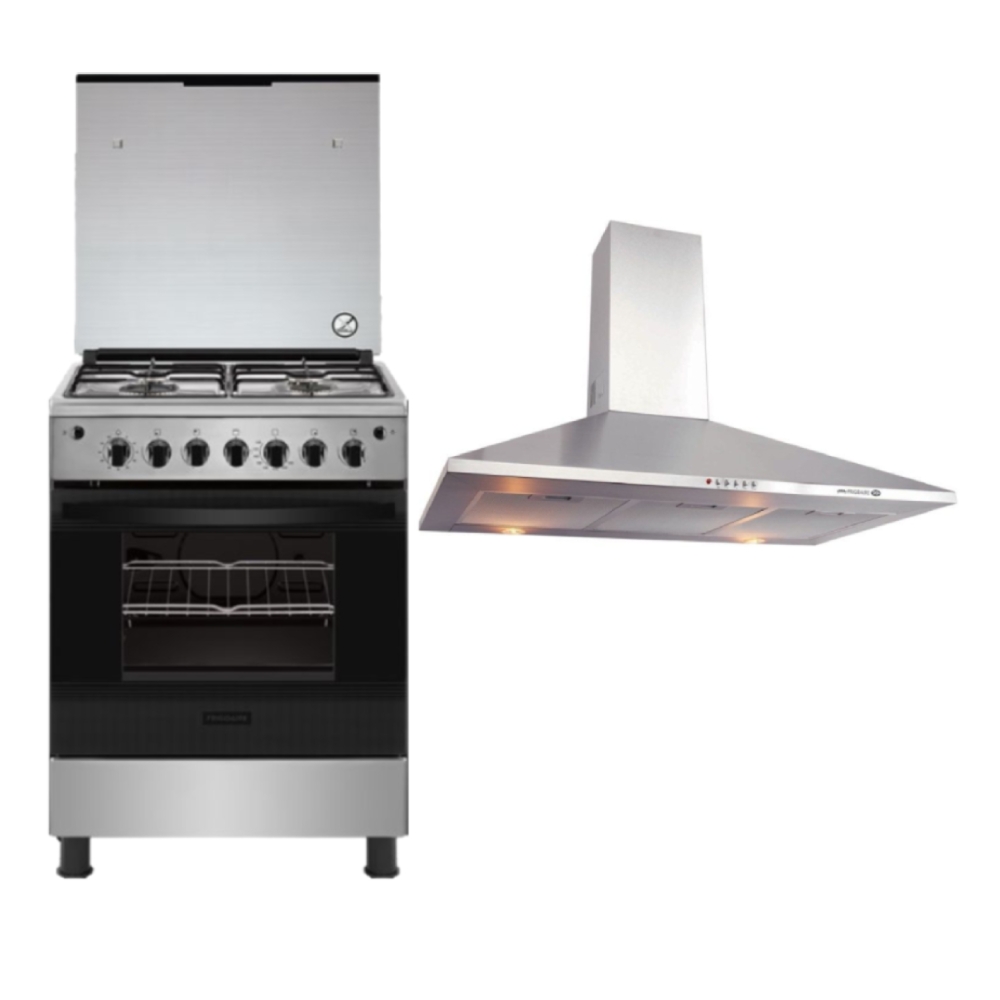 

Frigidaire 60x60cm 4 burner gas cooker (fngj60jguc) - stainless steel + frigidaire 90cm...