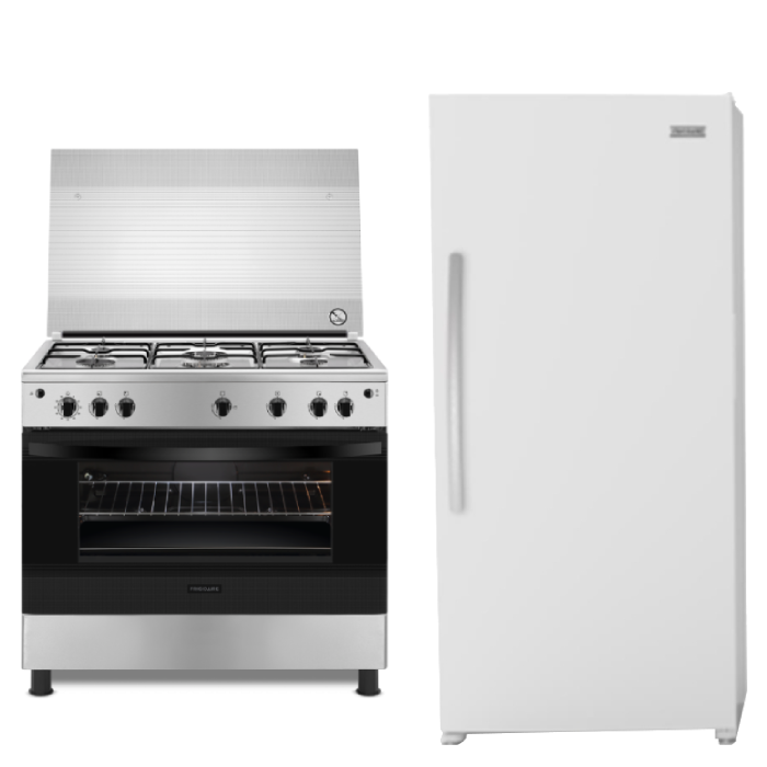 

Frigidaire refrigerator single door 20 cft + frigidaire 5-burner gas cooker