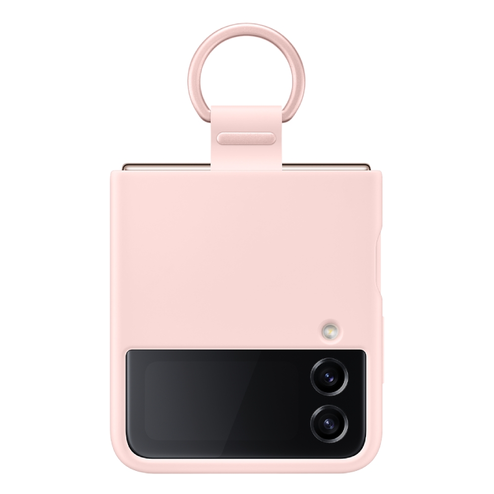 

Galaxy z flip4 silicone cover with ring - pink