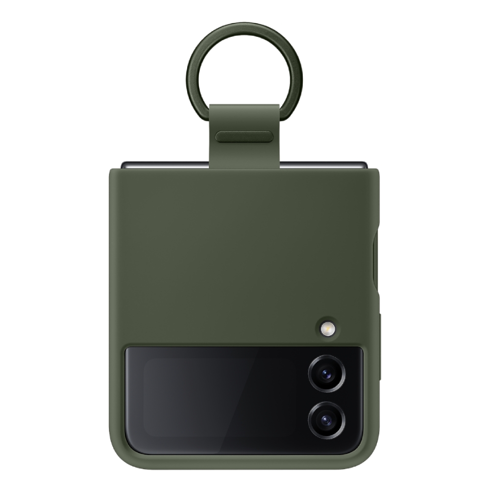 

Galaxy z flip4 silicone cover with ring - khaki
