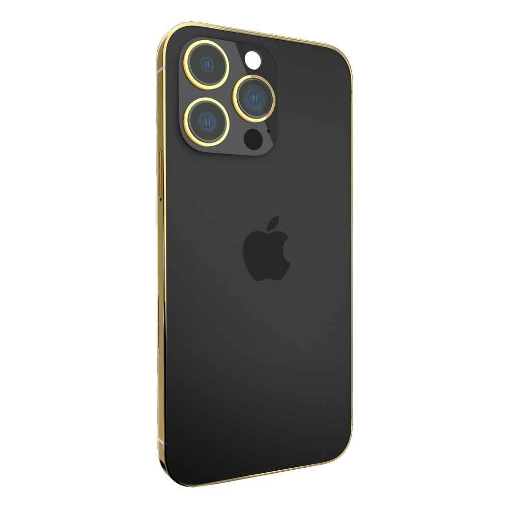 

Givori iphone 14 pro max 256gb phone - gold plated frame - black