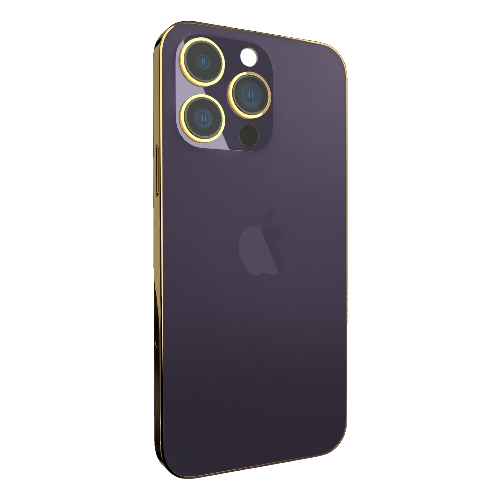 

Givori iphone 14 pro max 256gb phone - gold plated frame - purple