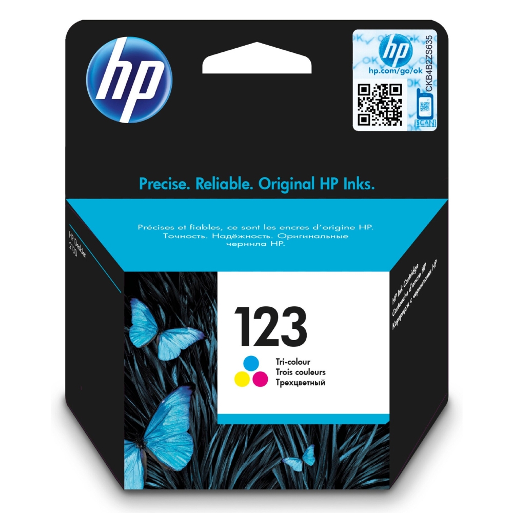 

Hp ink 123 for ink jet printing 100 page yield (f6v16ae) – tri colors