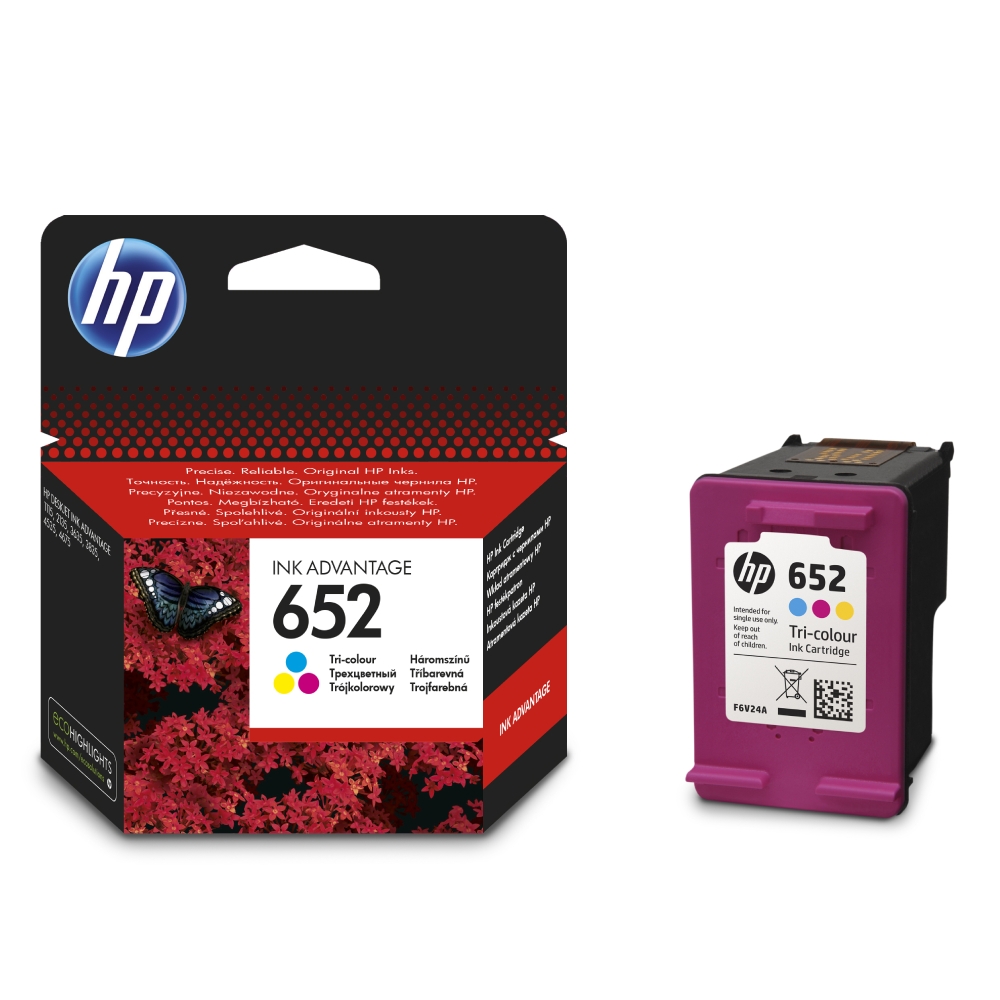 

Hp ink 652t for inkjet printing 200 page yield - tricolor