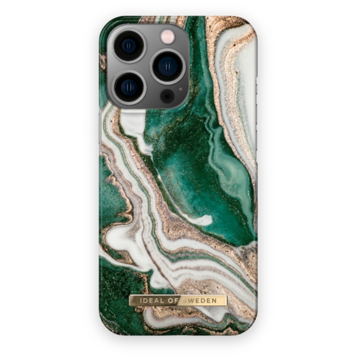 

Ideal of sweden iphone 13 pro case - gold jade marble