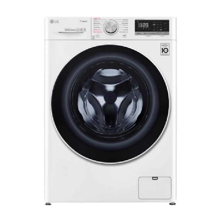 

Lg front load washing machine wifi 9 kg with drying 6 kg 1400 rpm (wsv0906wh) - white