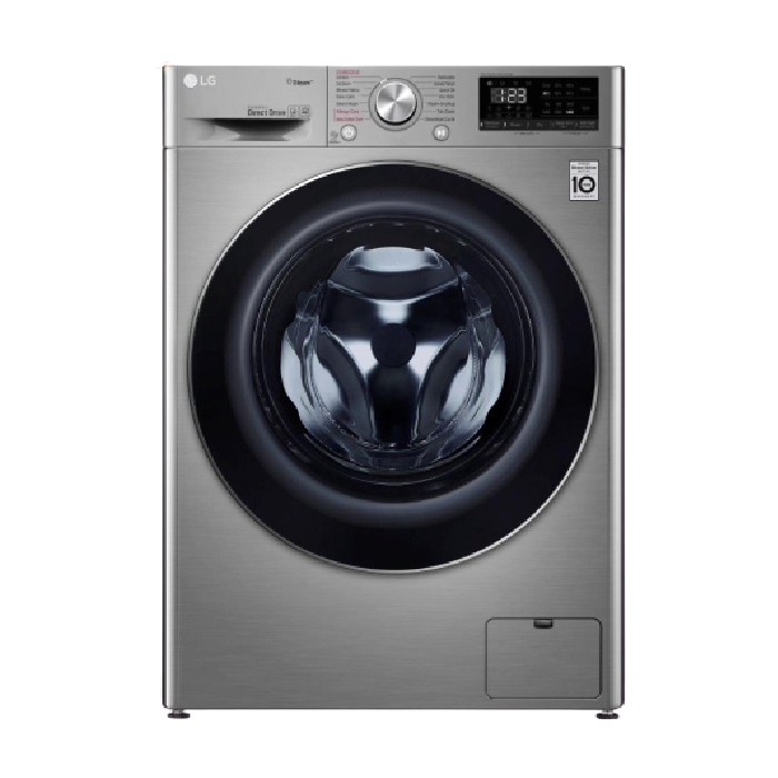 

Lg front load washing machine wifi 9 kg with drying 6 kg 1400 rpm (wsv0906xm) - silver