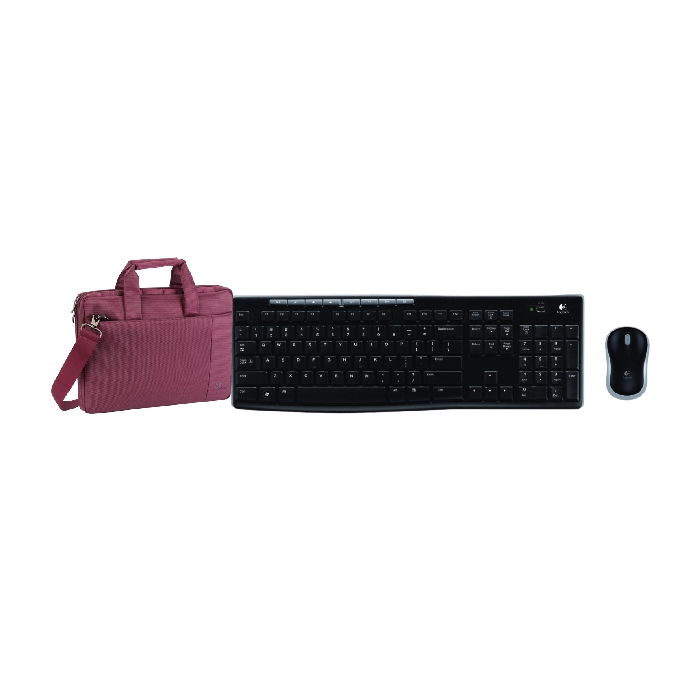 

Logitech wireless combo mk270 + riva case 8221 top loader 13. 3-inch laptop case - purple