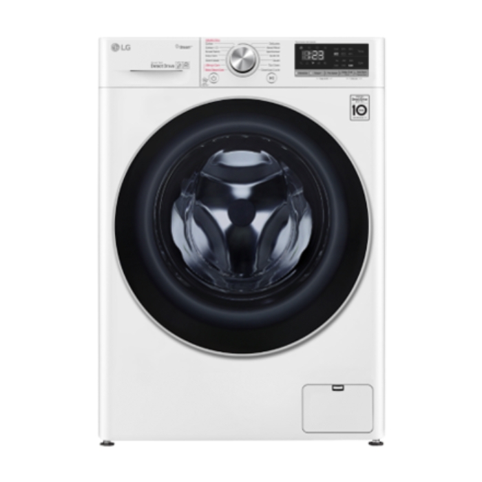 

Lg front load washer 9kg 1400 rpm (wfv0914wh) - white