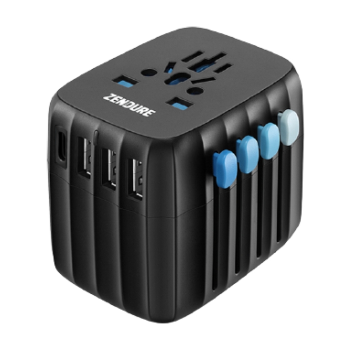 

Zendure passport go 30w usb-c world travel adapter - black